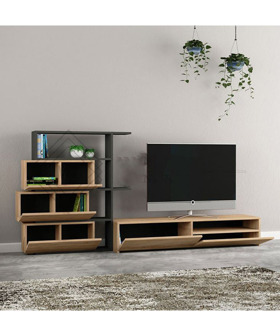 Kệ tivi 15.3 - Gỗ MDF, Kích thước (DxRxC) 1900 x 350 x 1200 mm Kệ tivi 15.3 - Gỗ MDF, Kích thước (DxRxC) 1900 x 350 x 1200 mm